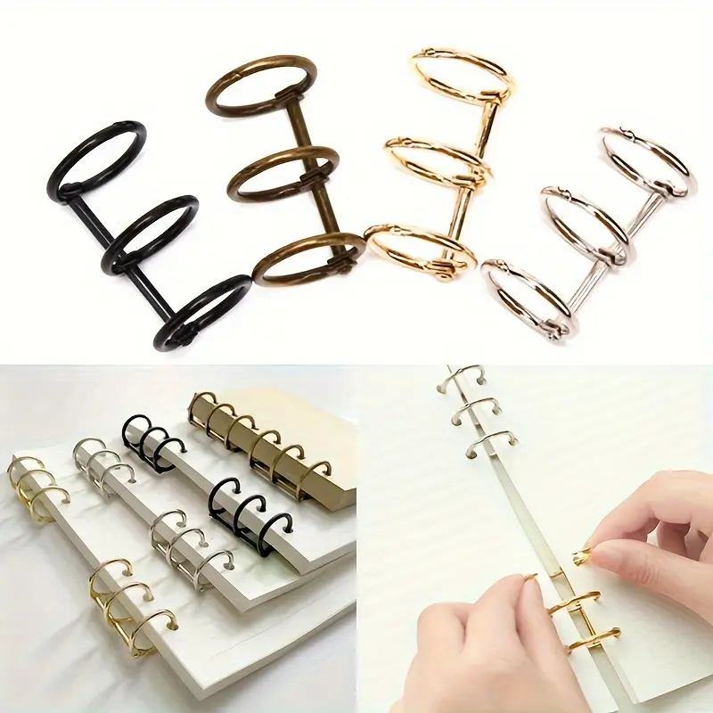2pcs Durable Metal Binder with 3 Rings for Notebooks, Photo Albums, and DIY Projects
