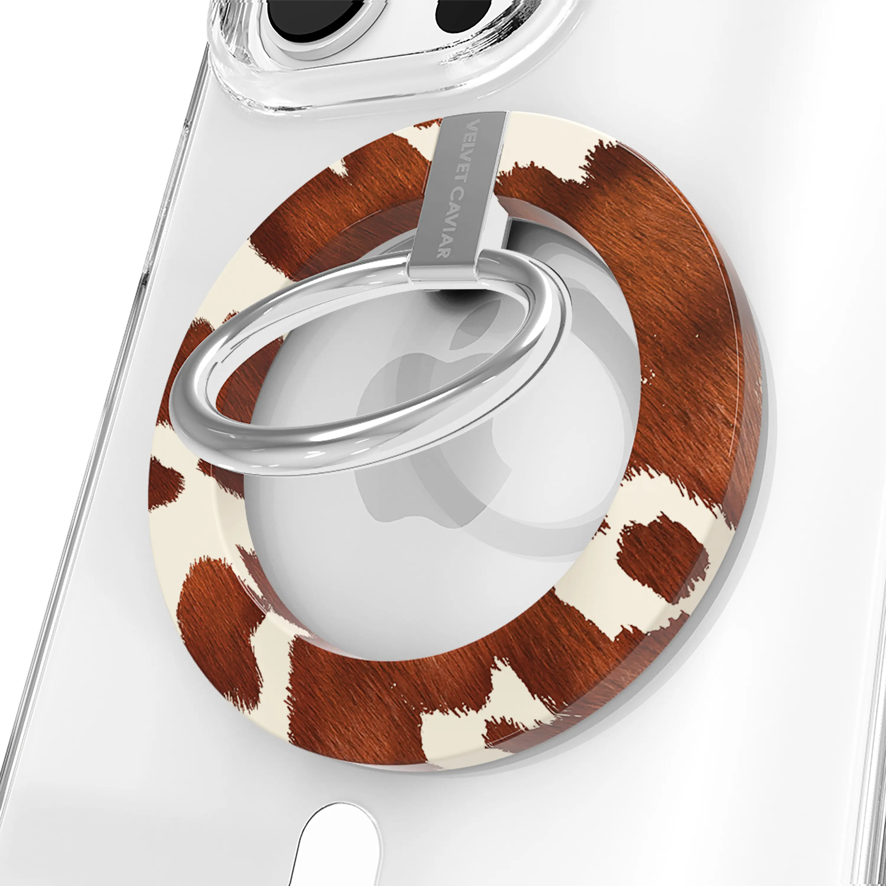 Velvet Caviar Cocoa Cow MagSafe Grip Ring – Stylish Magnetic Phone Grip & Stand with 1,600g Magnet for iPhone & Cases