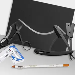 5-Pack Men Beard Template StylingTool Sided Beard Shaping Comb Beauty Tool Shaving Hair Removal Razor Tool For Men - Home Improvement Haircare Stainless  Kit