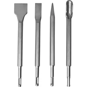 4Pcs SDS-Plus Rotary Hammer Chisel Set - Pointed tip, 20 & 40 mm Flat Blades & 21 mm Scaling Chisel - Carbide Drill Bit Set for Concrete Brick Masonry, with Storage Case