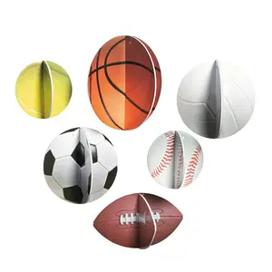 6" - 10" 3D Sports Hanging Sports Balls Decorations - 6 Pc.