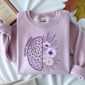 Epilepsy Awareness Shirt, Mental Health Sweatshirt, Women's Neurodiversity Shirt, Pink Ribbon Shirt, Motivational Gifts For Epilepsy,