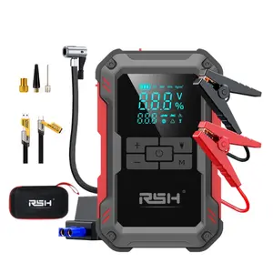 【Mother's Day Gift】15000mAh Ultra-Safe Jump Starter – Starts all 12V battery vehicles. Features 150 PSI air compressor, 18W fast charging, tire pressure check, and LED light. Includes jumper cables, air hose, storage bag, and 4-in-1 charging cable