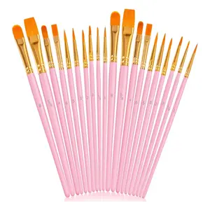 Multi-tip Artist Paint Brush Set, 20pcs/set Professional Paint Brush Set, Watercolor Paint Brushes, Art Supplies for Acrylic Painting, Oil Painting, Watercolor Painting