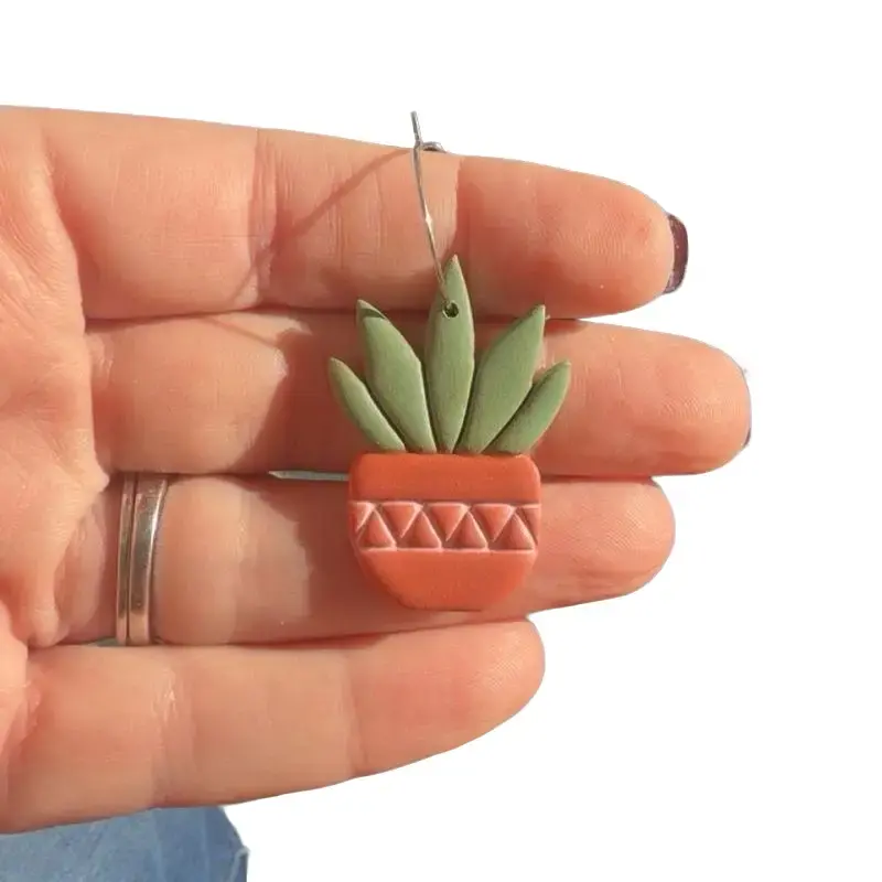 Succulent Clay Earrings
