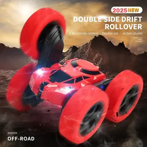 Remote Control Car, Suitable for Children, 4WD Dual-Sided 360Flip Stunt Car with LED Lights and All-Terrain High Speed-Ideal as a Birthday Gift or Holiday Gift (Christmas, Halloween, Easter, Children's Day), RC Cars