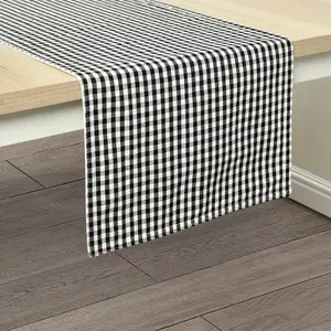 Lush Decor Gingham Check Yarn Dyed Table Runner - Elegant Design for Home Décor