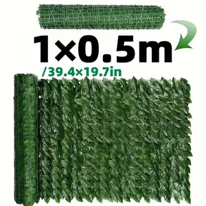 1pc 1X0.5m artificial turf privacy fence screen, fake grass ivy green basket, classroom wall panel decoration,meeting room/office landscaping,garden balcony/backyard/patio fence privacy protection, wedding and holiday DIY,home style decorative wall panels