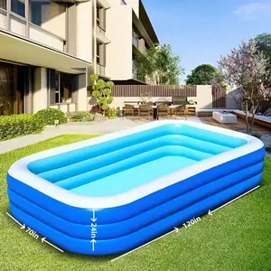 Large Inflatable Pool with Pump - 120" x70" x24",Oversized Thickened Blow Up Pools for Adults and Kids,Large Family Swimming Pool for Backyard, Outdoor, and Summer Water Party