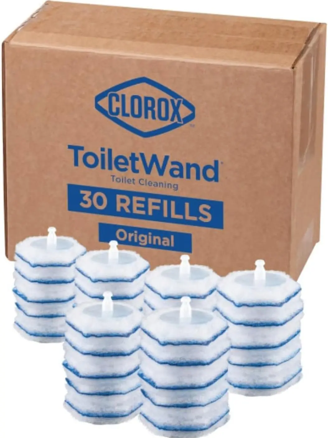 CLOROX ToiletWand Toilet Cleaning Refills, Disinfecting Scrubbing Pads, 30 Count (Pack May Vary) Household