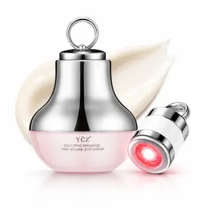 YCZ Electric Massage Eye Cream with Caffeine & Hyaluronic Acid for Dark Circles Firming Fine Lines Hydrating Moisturizing Radiant Skin Care with Red Light Micro-Vibration Head