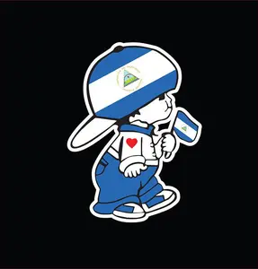 Nicaragua Boy with flag Decal Car Window Vinyl Sticker Nicaraguan Flag with boy Sticker Monito Nicaraguan decal