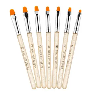 UV Gel Nail Brush Set, 7 Counts Poly Extension Gel Brush, Nail Art Tips Builder Brush, Professional Nail Painting Brush Pen Set