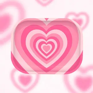 Pink Heart Aesthetic Premium Small Tray 7" x 5"