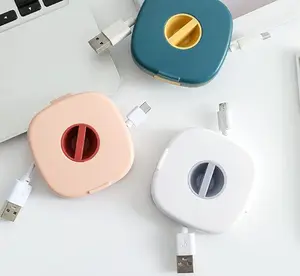 4pcs/3pcs Cable Management Retractable Portable Cord Organizer Flexible Cable Organizer for Home Office Classroom Round Design Work Accessories storage