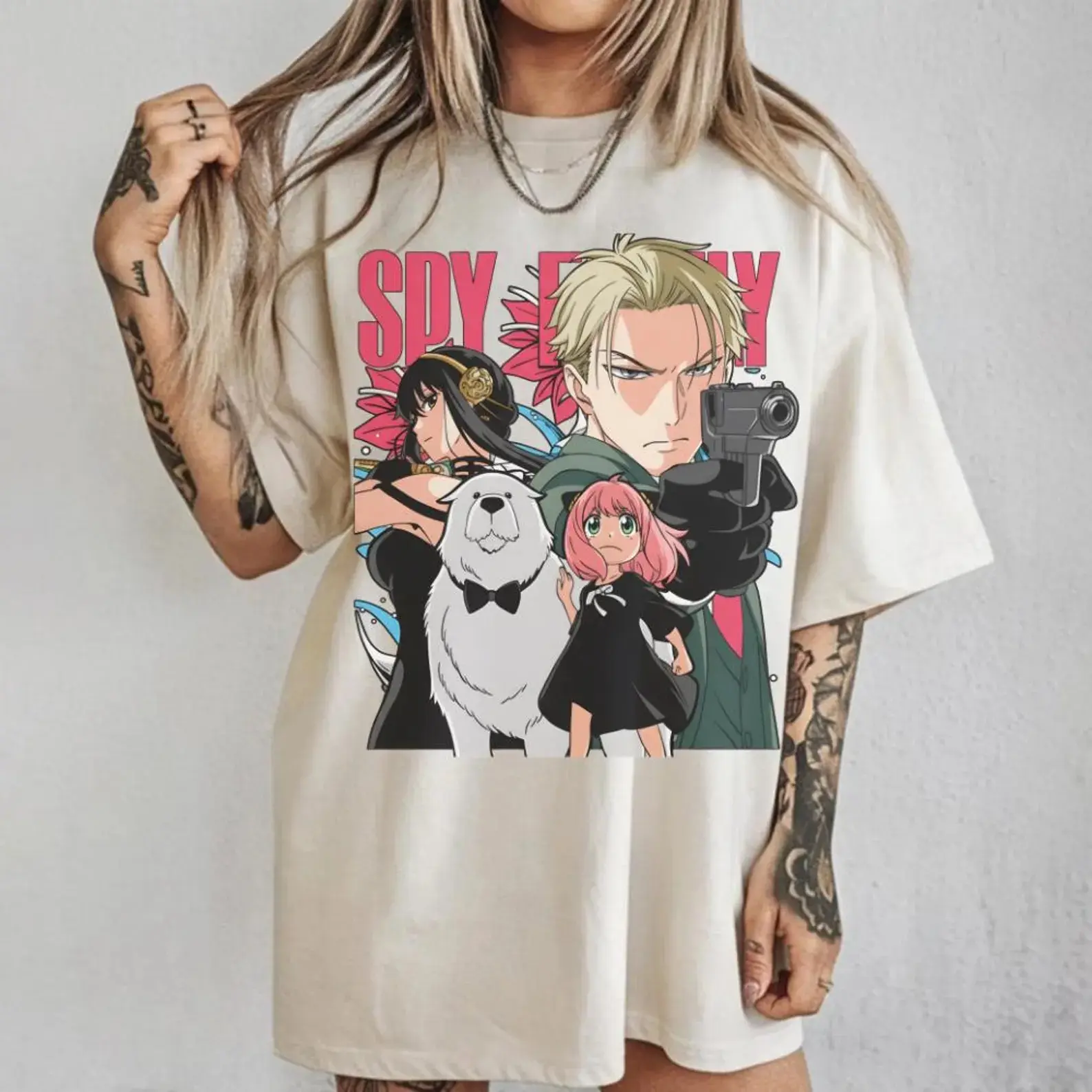 Spy x Family Anya Loid Yor Anime Graphic T-Shirt Gildan Heavy Cotton Vintage Oversized Streetwear Tee Cohesive Otaku Merch Gift for Manga Fans