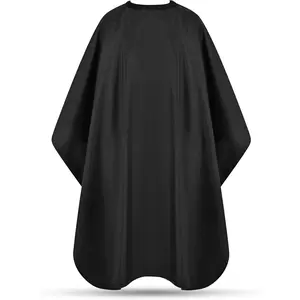 Hair Cutting Cape with Adjustable Snap Closure, Professional Barber Cape, Large Size Haircut Salon Supplies for Men and Women - (Black)