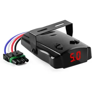 briidea Trailer Brake Controller, Time-Delay Brake Controller for 1-4 Axle Trailers, Safety Protection with Overload/Short-Circuit Alerts for Light-Duty & Occasional Towing