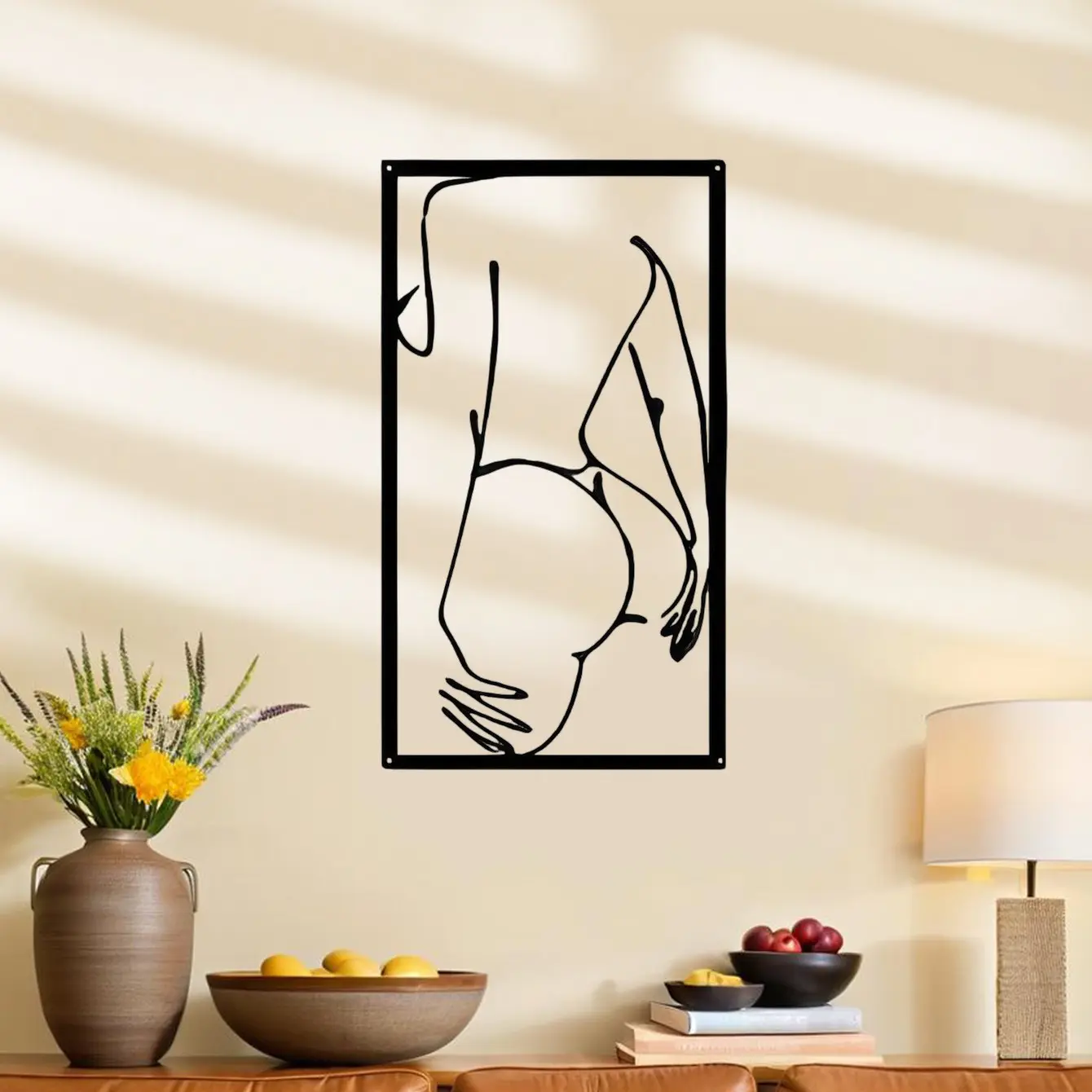 Metal Wall Decor, Abstract Sexy Line Art Painting, Modern Home Decoration, Decoration Items, Perfect for Living Room, Bedroom, Bathroom, Hallway, Birthday Gift, Party Gift