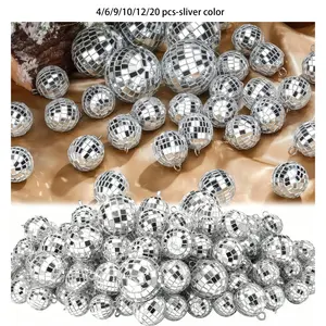 20 Pack - 2/3/4/5 Cm - Silver Color Reflective Disco Balls Hanging Ornaments for DIY Projects, Hanging Decor for Birthdays, Weddings, Party Decoration Supplies