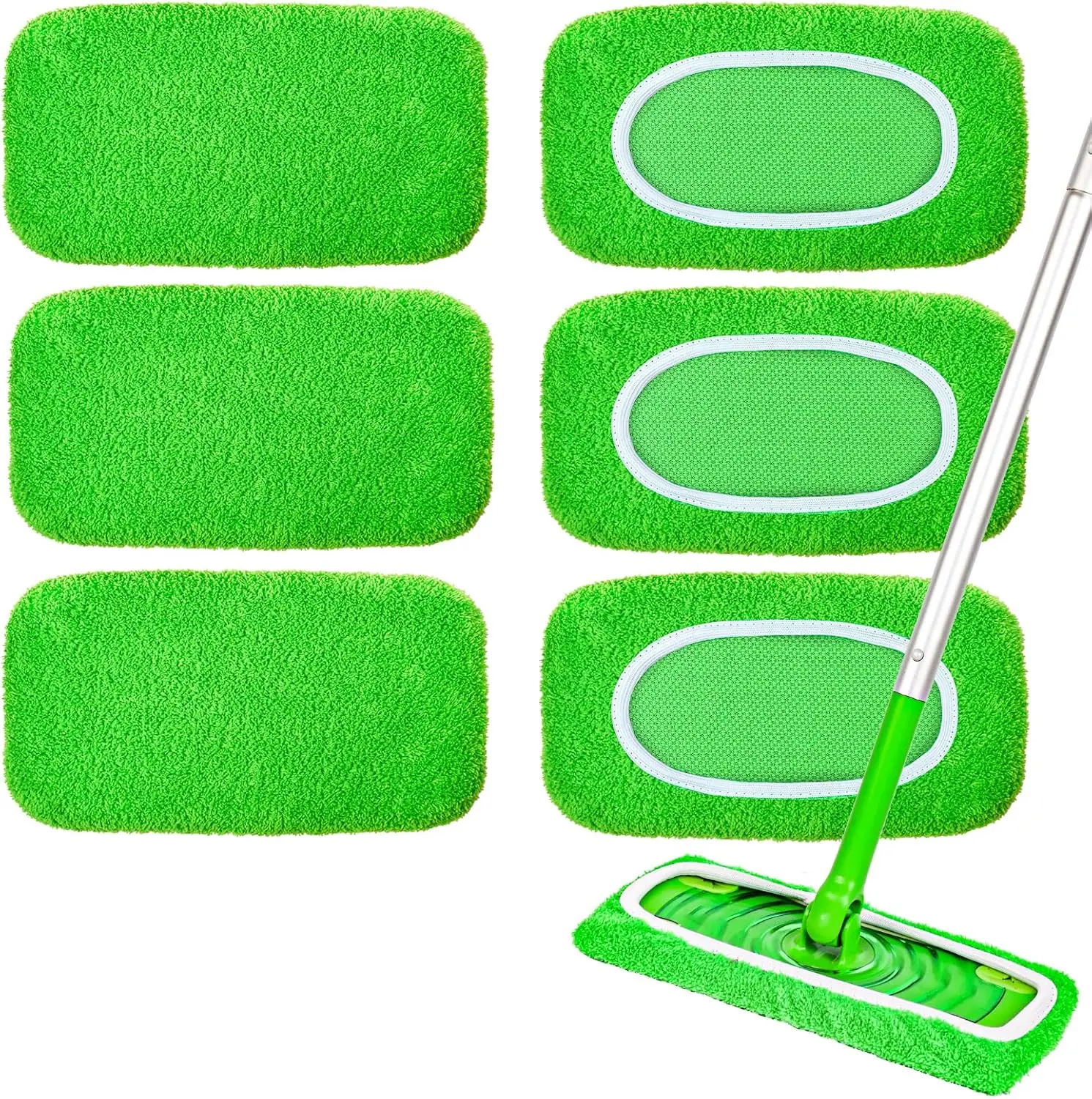 Reusable Mop Pads Compatible with Sweeper Mop - 100% Coral Fleece Washable Refills - Microfiber Dry & Wet Sweeping Cloths for Multi-Surface/Hardwood Floor Cleaning