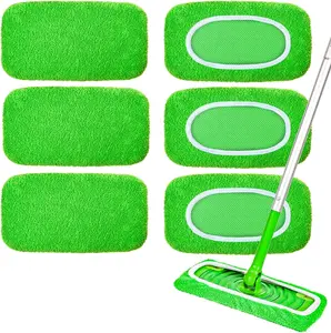 Reusable Mop Pads Compatible with Sweeper Mop - 100% Coral Fleece Washable Refills - Microfiber Dry & Wet Sweeping Cloths for Multi-Surface/Hardwood Floor Cleaning