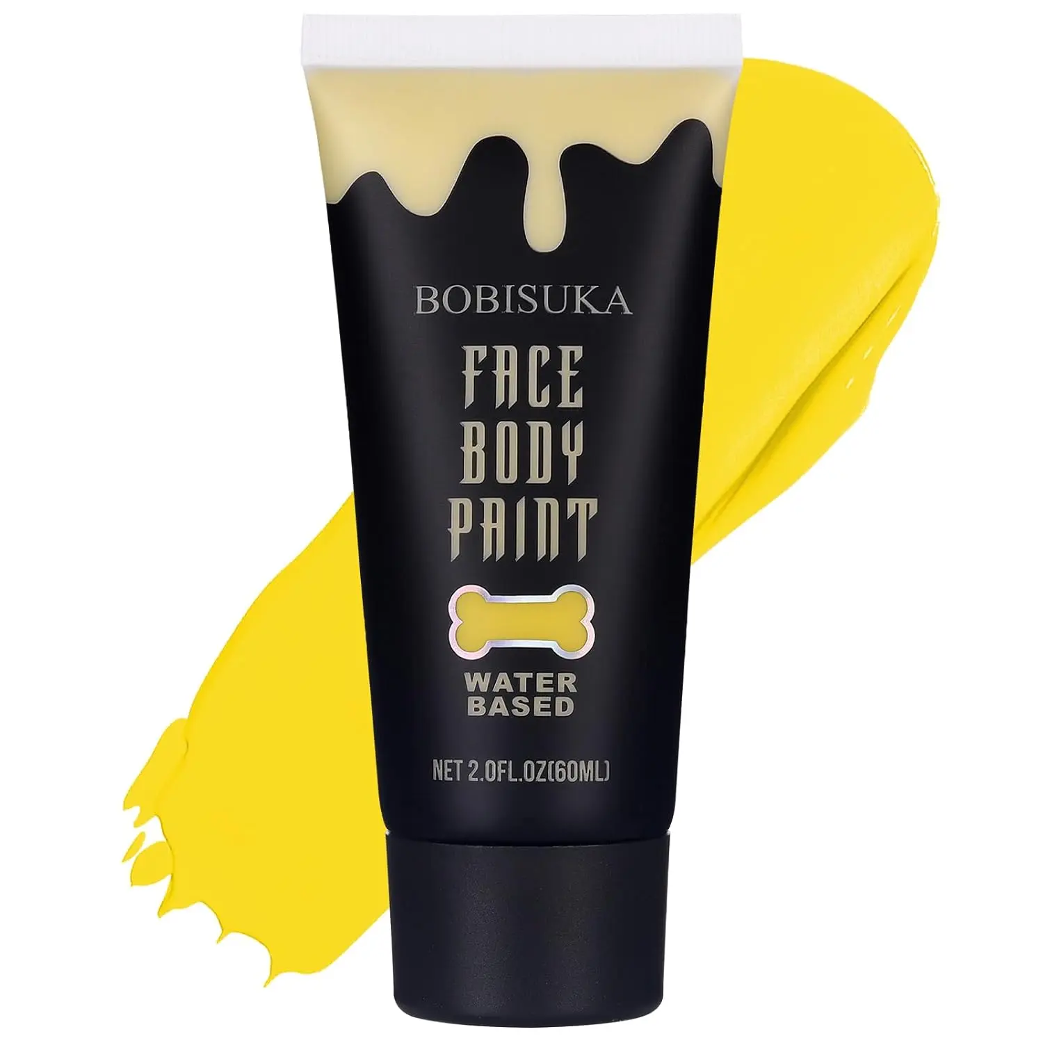 BOBISUKA SFX Face Paint, Hypoallergenic & Highly Pigmented Beauty Products with Easy Brush/Sponge Control for Halloween or a Cosplay Event, Tube, Gold, Body Paint, Cosmetic, Youth, Adults, Face/Body Art, Full Cover, Liquid, Color Correction, All Skin Type