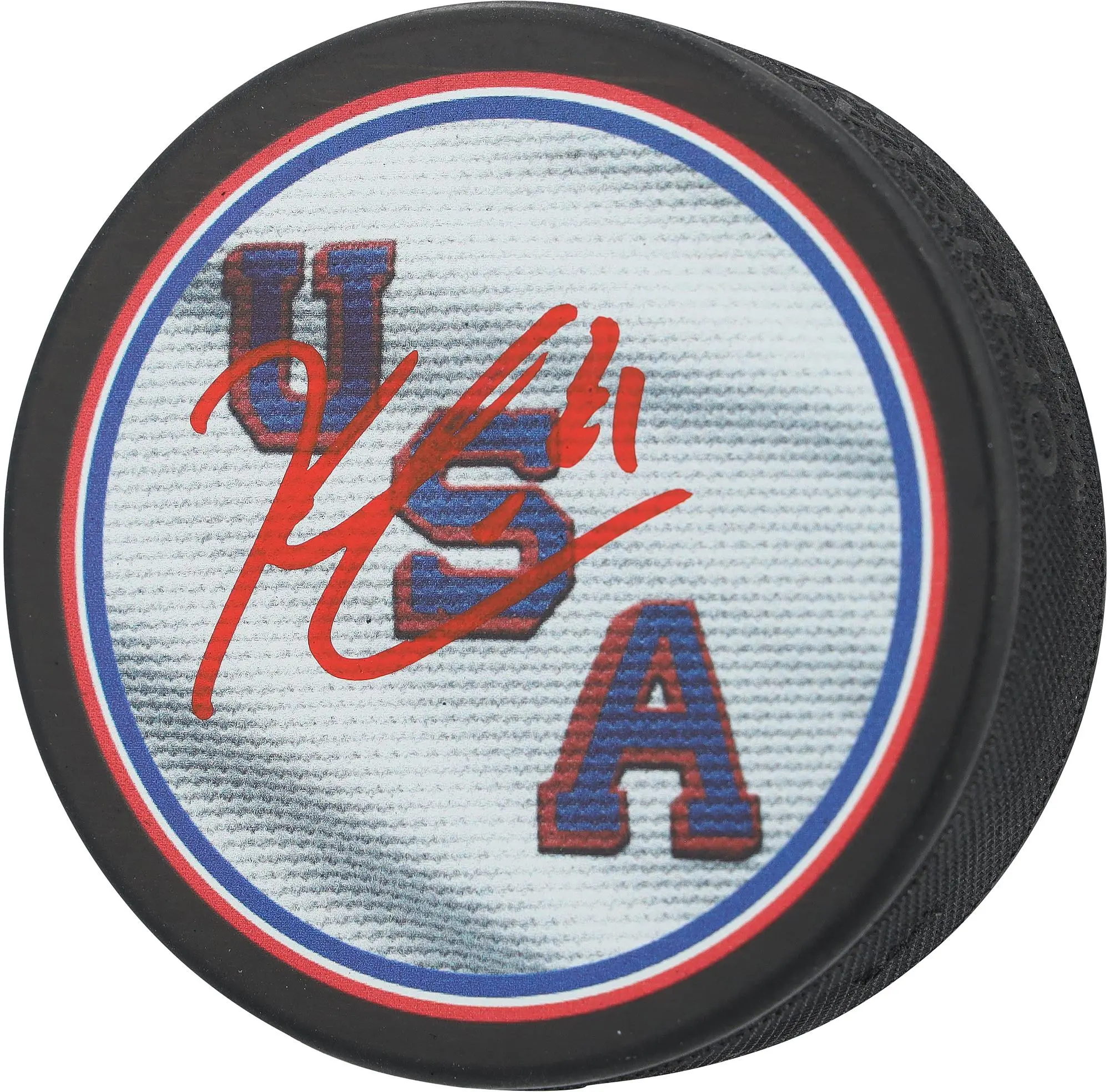 Kyle Connor Winnipeg Jets Autographed Team USA 2026 Olympics Hockey Puck - Fanatics Authentic Certified