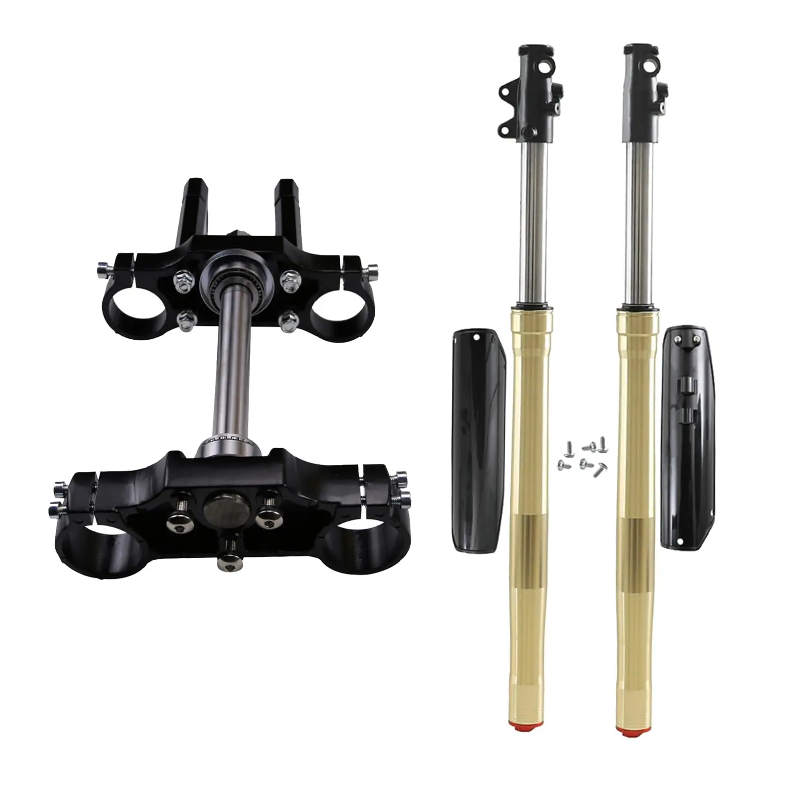 31" 45/48mm Motorcycle Upside Down Front Fork Shock & Triple Tree Kit for Dirt Pit Bike Pocket Rocket Monkey Trail Bike Scooter Razor Offroad for 110cc -50cc 17" to 19" Front Wheels