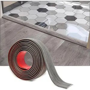 Self Adhesive Vinyl Strip for Joining Floor Gaps, Carpet Thresholds - 10 FT, 1.57in, Gray