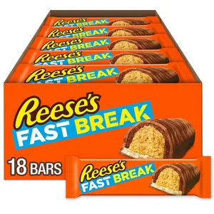 REESE'S FAST BREAK Peanut Butter Nougat Candy Bars, 1.8 oz (Pack of 18) REESE'S FAST BREAK Peanut Butter Nougat Candy Bars, 1.8 oz (Pack of 18)