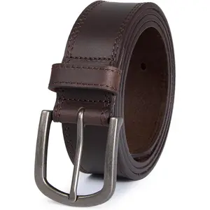Men's Full Grain Leather Belt for Everyday Casual Jeans, 1.5" Handmade Men Leather Belts with Gift Box