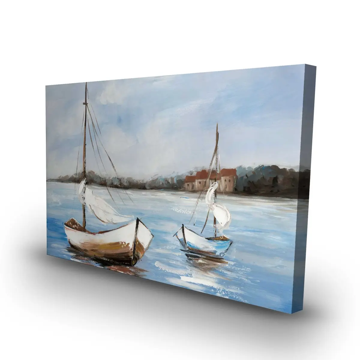 Begin Home Decor C1RC24361FSH1C 24 x 36 in. Two Boats on the Water Canvas - Brown Living Room Decor