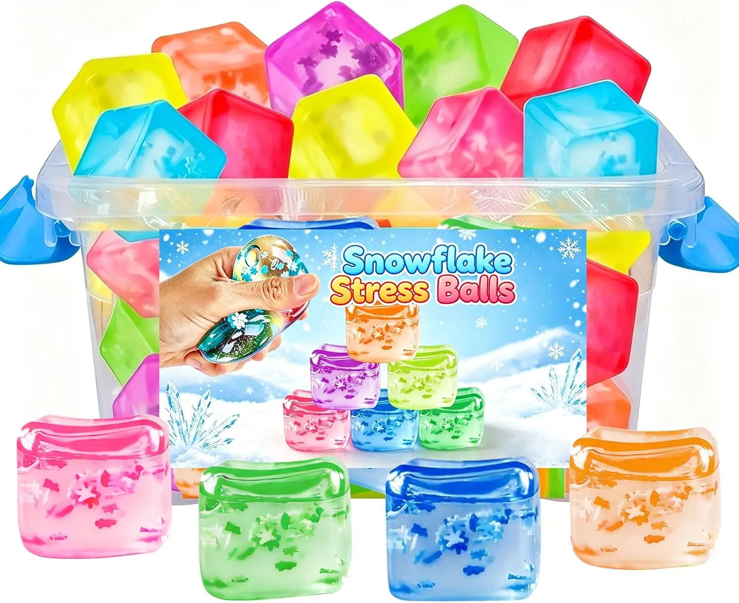 12 PCS Colorful PVC-Free Stress Relief Squishies Toys, Unisex Squishy Squeeze Balls Bulk, Sensory Fidget Toys for 3+ Years Kids, Party Favors, Classroom Prizes