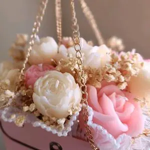 Handcrafted Elegance Handmade Flower Candle Arrangement with Unique Floral Elements and Warm Glow Perfect for Home Decor or Gift