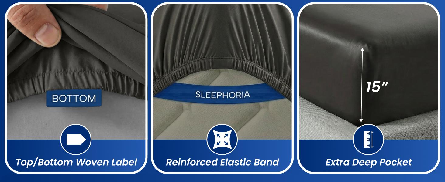 SLEEPHORIA 3/4 PC Cooling Sheets - BreezeWeave Bed Sheets for Hot Sleepers & Deep, Cool Rest - Cloud Soft, Silky Smooth, 16 in Deep Pocket, Ultra Durable SLEEPHORIA 3/4 PC Cooling Sheets - BreezeWeave Bed Sheets for Hot Sleepers & Deep, Cool Rest - Cloud Soft, Silky Smooth, 16 in Deep Pocket, Ultra Durable