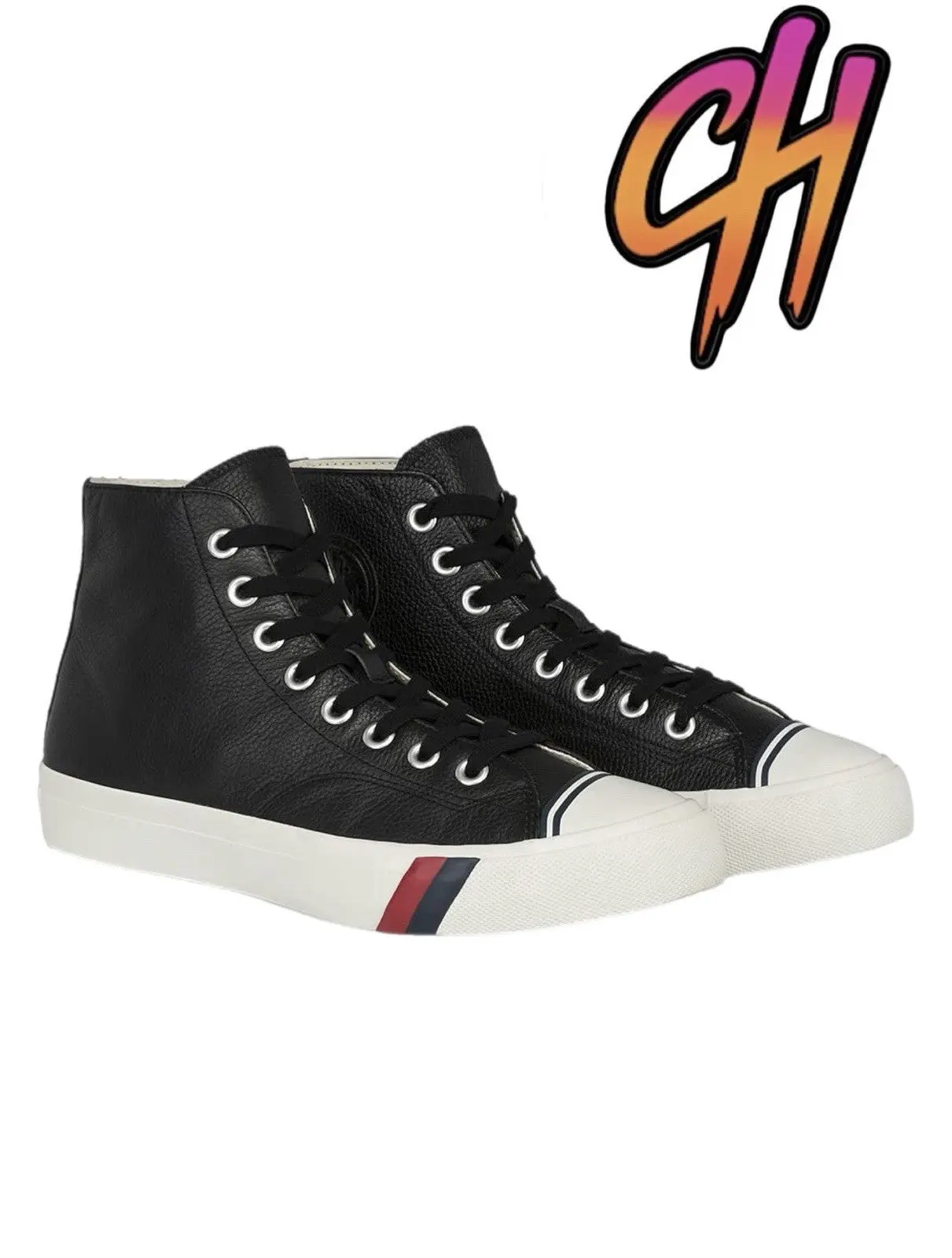 Pro-Keds Royal Hi Leather Lace Up Black Sneaker PH64114 Pro-Keds Royal Hi Leather Lace Up Black Sneaker PH64114