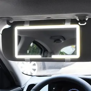 Car Sun Visor Makeup Mirror with LED Touch Screen – Adjustable Brightness, HD Rechargeable Vanity Mirror, Perfect Girly Car Accessories for Women