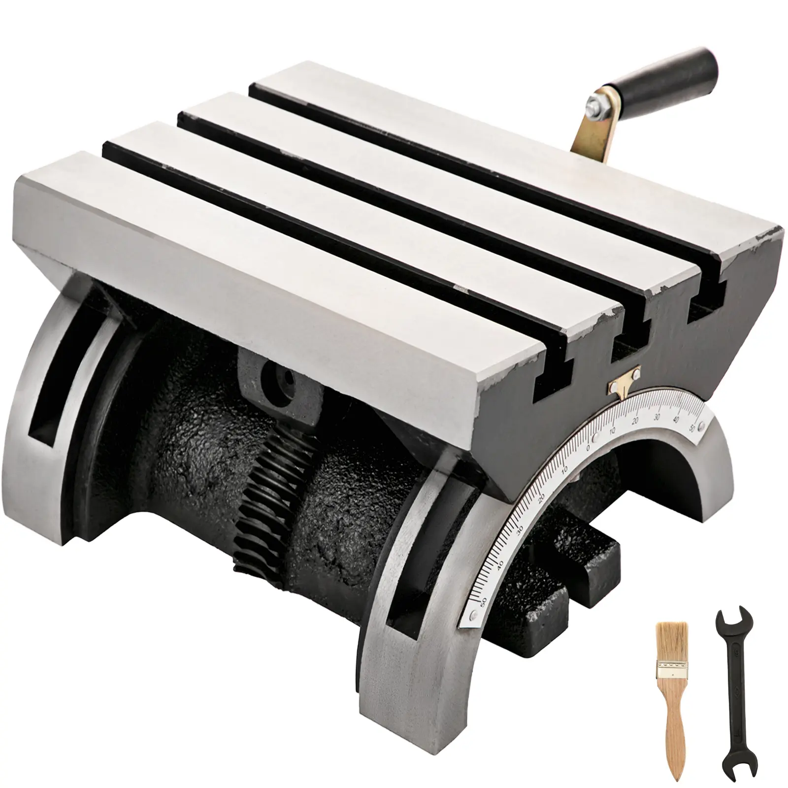 【Summerfinds】VEVOR Tilting Milling Table 10x7inch Tilting Angle Milling Machine 0-90°Adjustable Swivel Angle Plate with 3 T-slots and an Adjustable Crank Handle Heavy Duty Tilting Milling Machine for Grinding