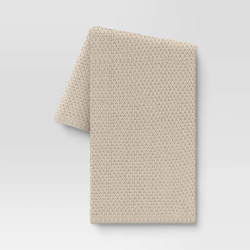 Threshold Recycled Knit Midweight Decorative Sofa Throw Blanket for Home Decor, Room Decor