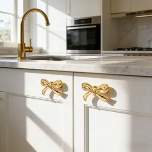Bow Cabinet Handles & Drawer Pulls, Elegant Vintage Style Decorative Hardware, Perfect for Dresser, Wardrobe, Shoe Cabinet