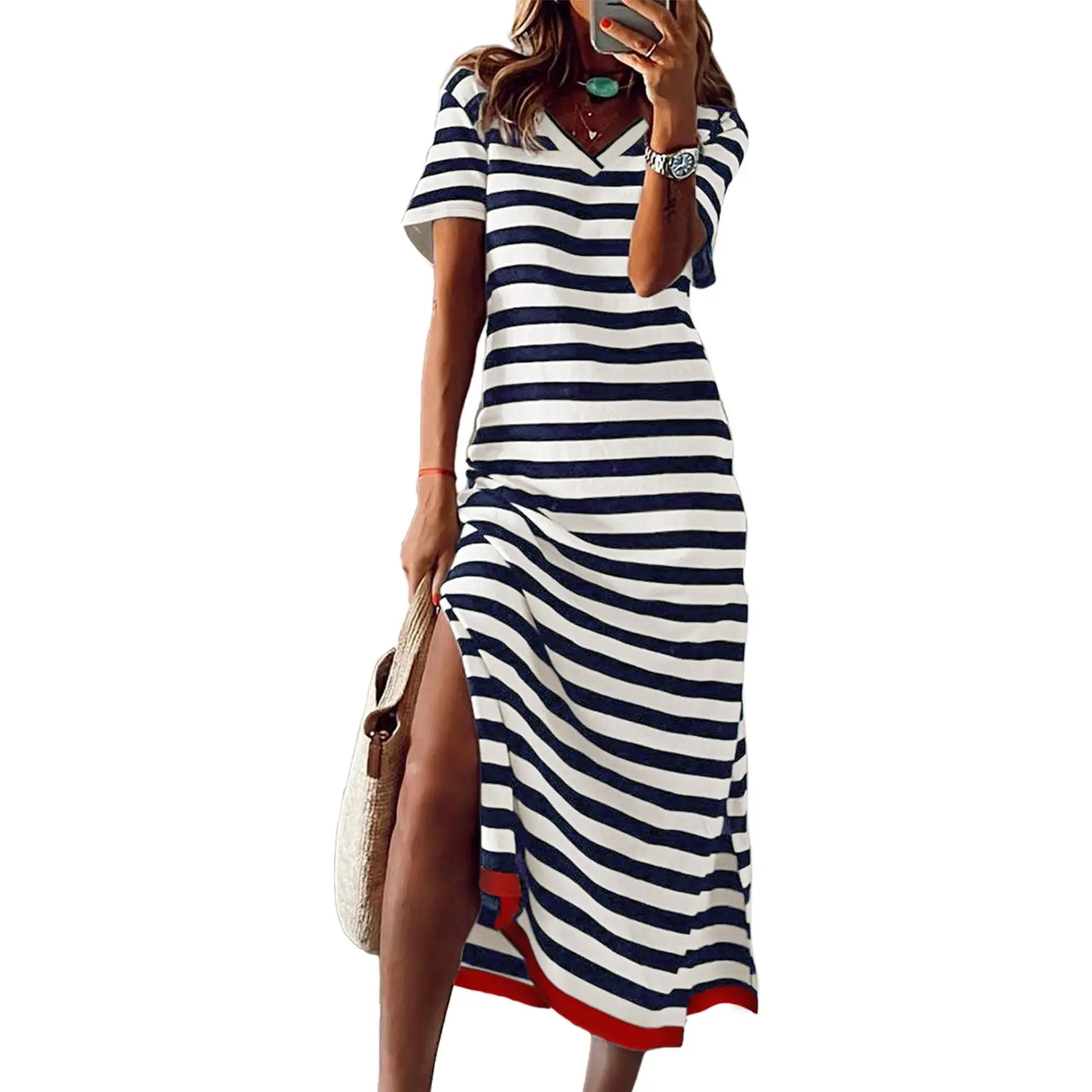 Dokotoo Summer Dress Casual Womens Fashion Short Sleeve Maxi Dress T Shirt Dress Striped Long Color Block Maxi Dress Dokotoo Summer Dress Casual Womens Fashion Short Sleeve Maxi Dress T Shirt Dress Striped Long Color Block Maxi Dress