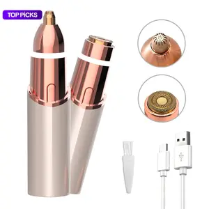 2-in-1 Rechargeable Eyebrow Trimming Beauty Set, Rechargeable Eyebrow, Lip, and Body Shaver, Glam Beauty Tool, Comfortable to Use, Women's Eyebrow and Facial Hair Trimmer