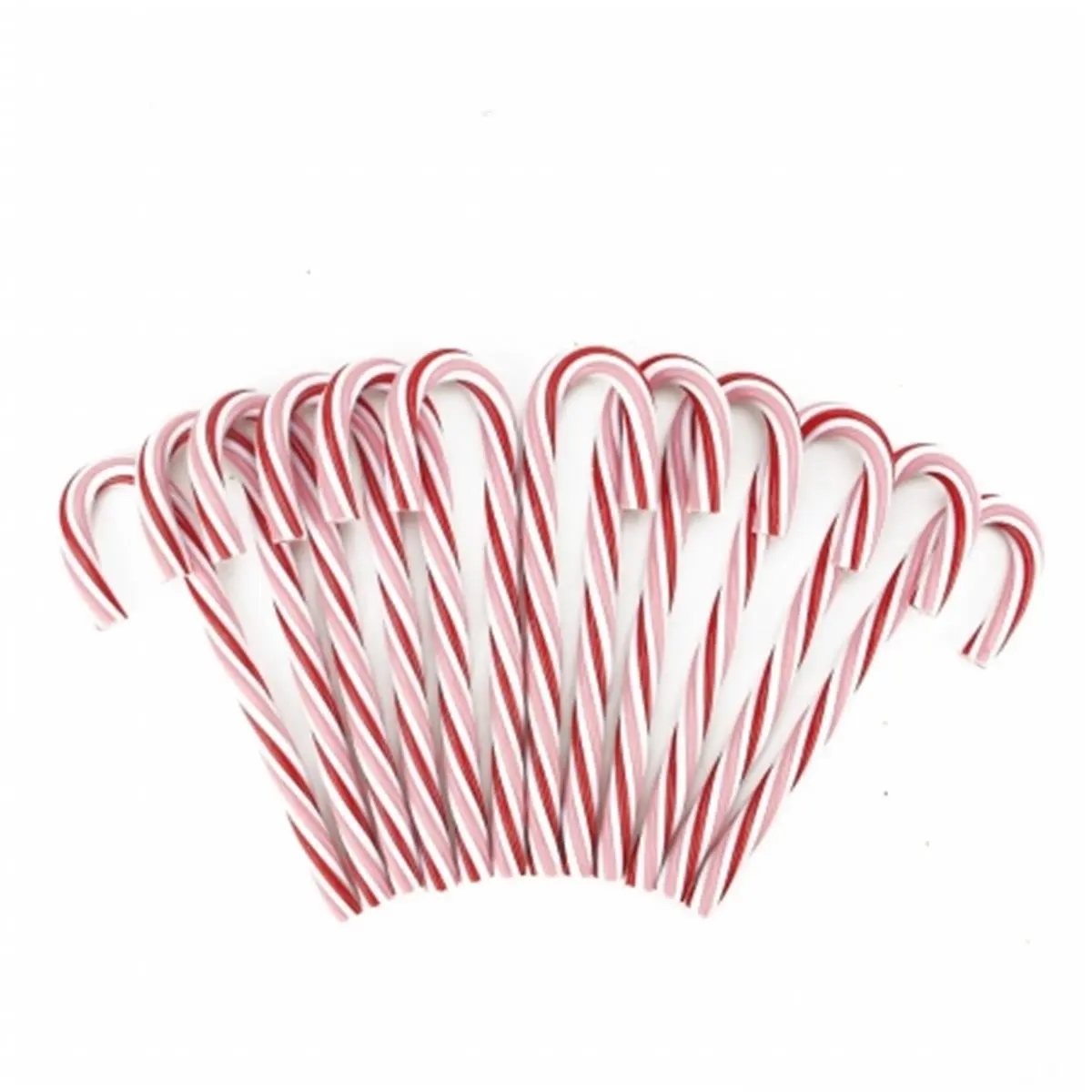 212 MAIN Dimensional Plastic Peppermint Twist Christmas Ornaments, Pink-White-Red Candy Cane Striped Festive Home Decoration