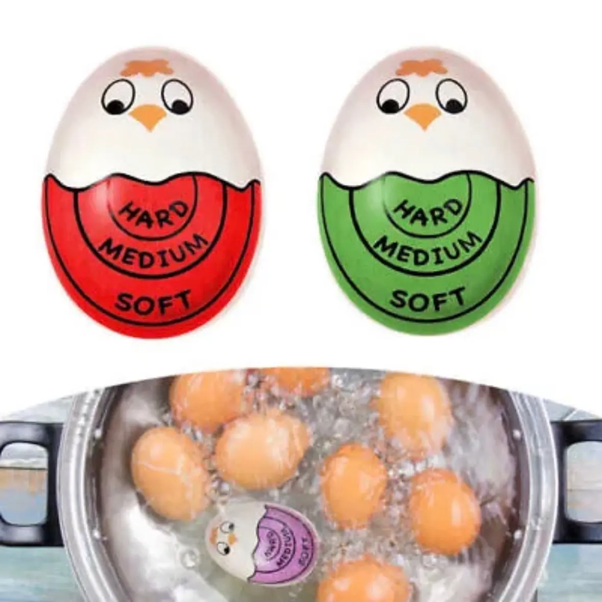 Egg Timer Resin Boiled Egg Cooker Color Changing Cooking Temperature Timer Tool
