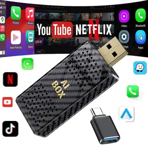 【FIFA World Cup 2026】YurnlvMini AI Box - Streaming Netflix/Youtube/Tiktok to your car! 4 in 1 Wireless CarPlay and Android Auto Adapter suitable for Factory wired CarPlay Cars