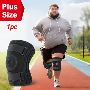 6 Spring Knee Support Plus Size Compression Brace Adjustable Strap for Hiking Running Climbing Joint Stability Men Women