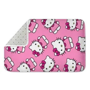 Sanrio Hello Kitty Flannel Rug - Soft Cozy Flannel Material with Hello Kitty Design for Bedroom & Living Room Decor