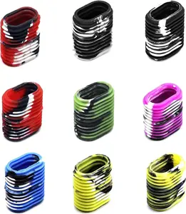 9Pack Rubber Fishing Reel Handle Grip Sleeve Non-Slip Baitcaster Knob Covers for Casting or Spinning Reel Customizable Handle Cover Tape Baitcasting Baitcaster Handle Grip