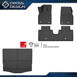CROSSDESIGN Floor Mats & Cargo Liner TPE All Weather fits 2021-24 25 Ford Mustang Mach E  Upgraded Version